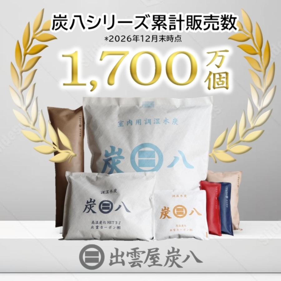 炭八 3L×5袋セット（おまけスマート小袋×2袋） 3L 小袋 調湿木炭 梅雨