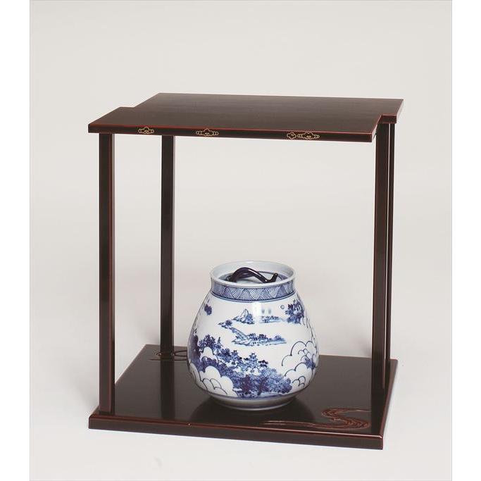 水指 染付 近江八景 御室窯（桐箱） ※棚別売り : 茶道具 銘茶 左座園