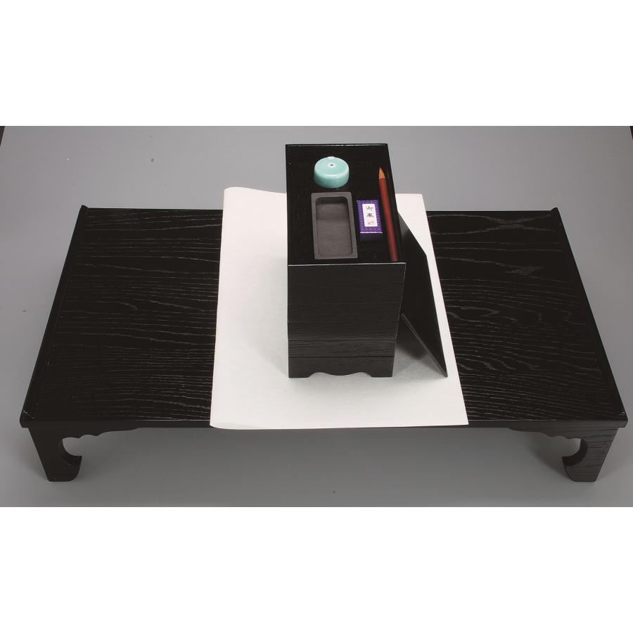 茶道具硯箱五段黒掻合塗