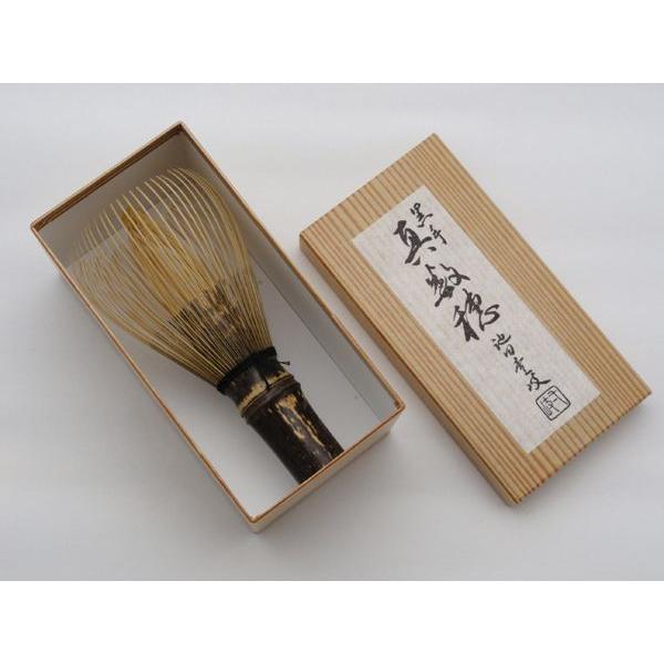 茶道具】【日本国産】 池田壹岐作 黒竹茶筅 真数穂 : 茶道具