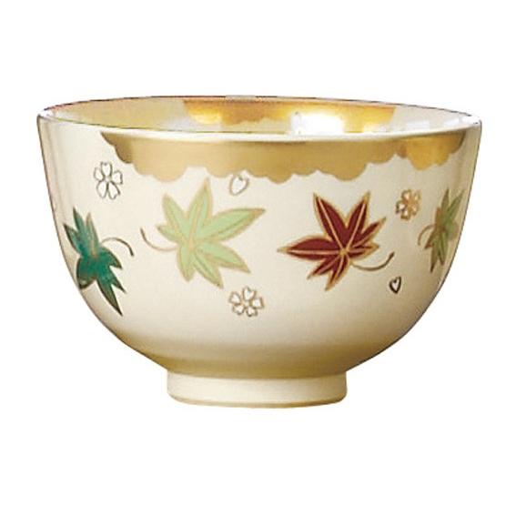 茶道具】抹茶茶碗おけいこ用 色絵茶碗雲錦 桜と紅葉 : 茶道具 銘茶 左