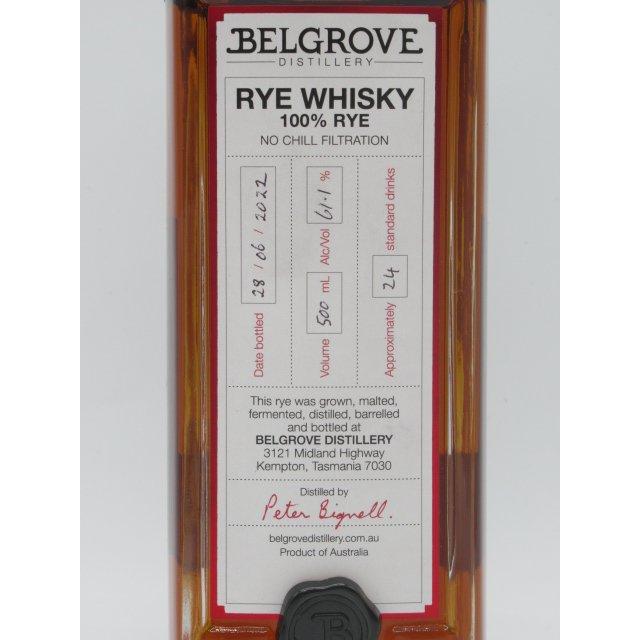 ベルグローヴ ライ カスクストレングス タスマニアウイスキー 61.1度