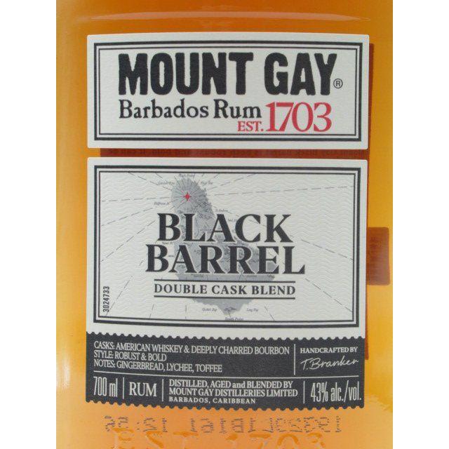 マウントゲイ ブラックバレル ダブル カスク ブレンド ラム 43度 700ml|お酒のちゃがたパークPayPayモール店|01