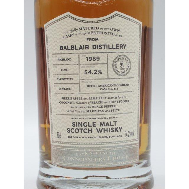 【中古品/USED】 バルブレア 31年 1989 カスクストレングス コニサーズチョイス (ゴードン＆マクファイル) 54.2度 700ml 【LWH1466562594】(51402円)