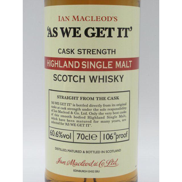 アズ ウィー ゲット イット ハイランドモルト (AS WE GET IT) 60.6度