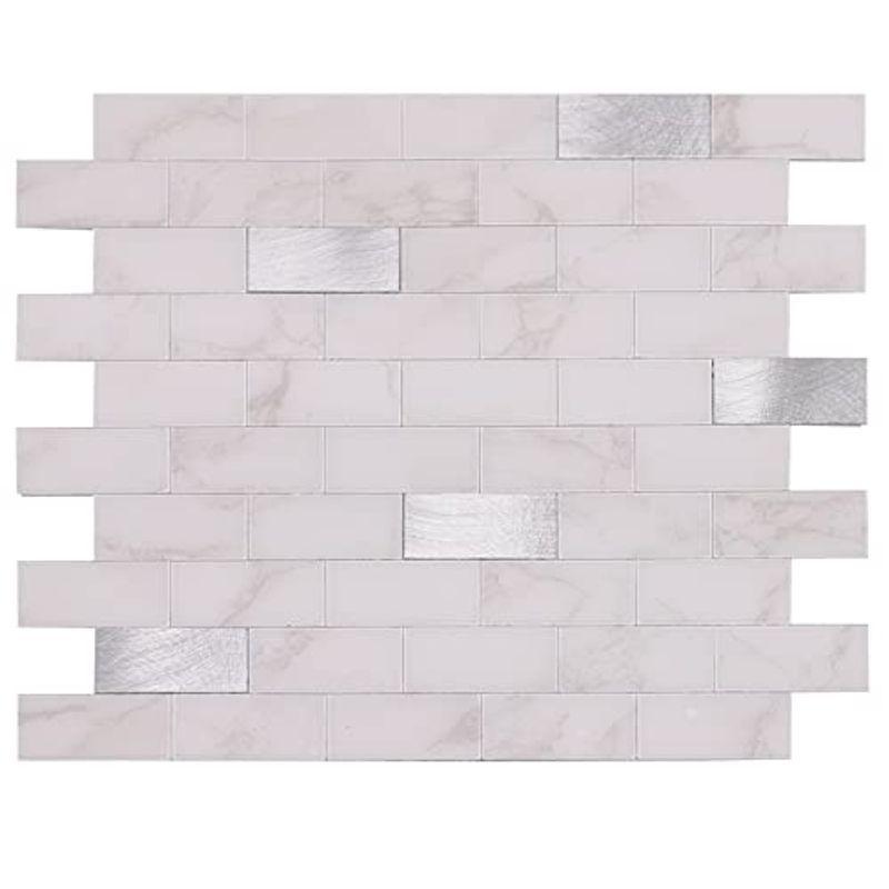 Trirock Diy防水耐熱無味タイルシール 四角形モザイクタイルシールレンガ壁紙 3d立体壁紙シール 壁紙 四角形モザイクタイルシールレンガ壁紙 チャゲのtrirock 台所トイレ洗面所玄関フロアタイル チャゲ 割引中