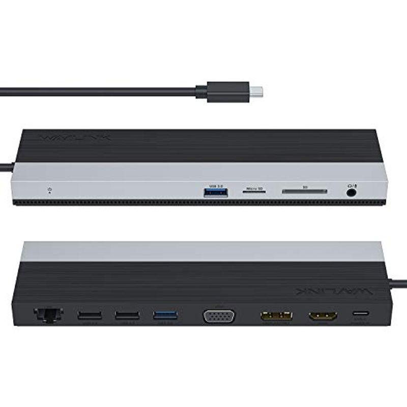 ファッション MST 4Kトリプル USB-C WAVLINK ドッキングステーション100W ＤＰ/VG HDMI 4K USB3.0/USB-C 出力 USBハブ