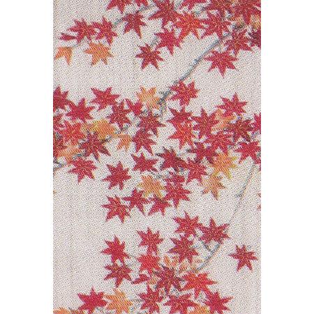 【お取り寄せ】麻手描きのれん『紅葉の宴』（和風のれん）【もみじ/秋】【京都 洛柿庵】_2