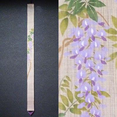 お取り寄せ 麻細タペストリー 藤紫 掛軸 和風タペストリー 春 藤 フジ 花 京都 洛柿庵 Tp Hfumu 098 茶心茶屋 通販 Yahoo ショッピング