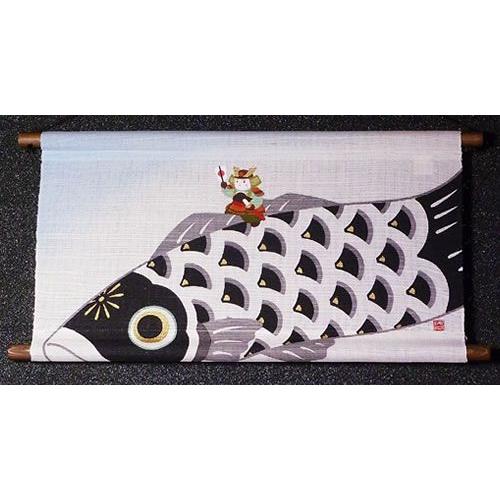 【お取り寄せ】天軸タペストリー『鯉乗り武者』（掛軸）【春、初夏/こいのぼり/端午の節句、子供の日】_1