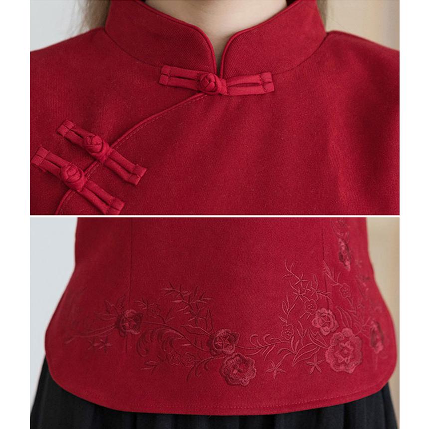 チャイナ トップス チャイナ服 中国 タンクトップ ハイネック ノースリーブ 赤 チャイナ トップス チャイナ服 中国 タンクトップ ハイネック