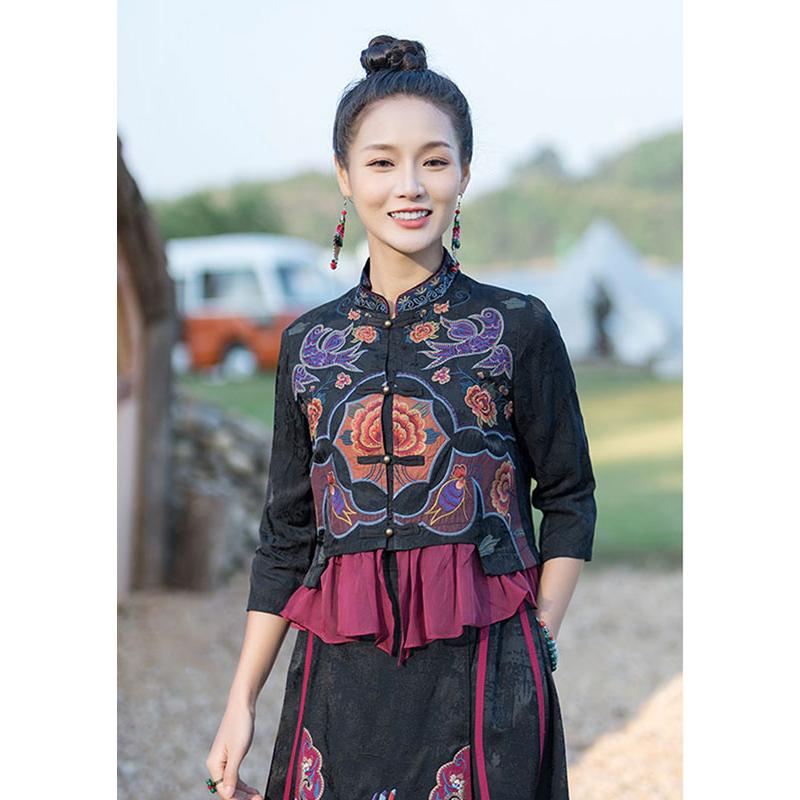 チャイナ服 トップス ☆chaiは最大ポイント3倍☆ 春夏 凝った チャイナ服 トップス ☆chaiは最大ポイント3倍☆ 春夏 凝った