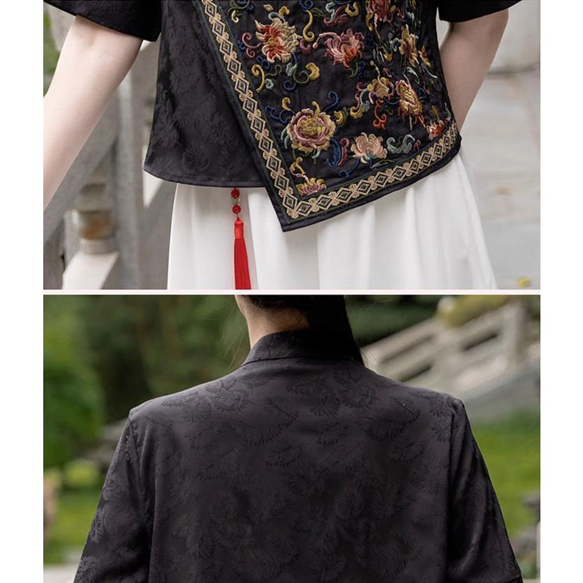 チャイナ服 トップス ☆chaiは最大ポイント3倍☆ 春夏 凝った チャイナ服 トップス ☆chaiは最大ポイント3倍☆ 春夏 凝った