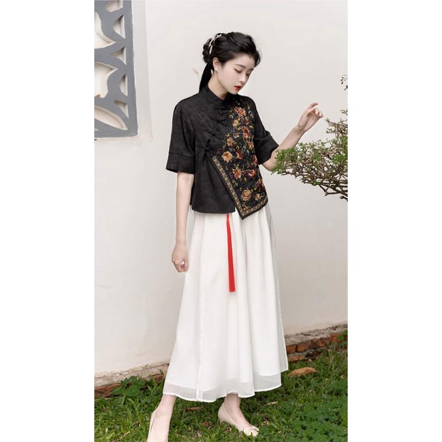 チャイナ服 トップス ☆chaiは最大ポイント3倍☆ 春夏 凝った チャイナ服 トップス ☆chaiは最大ポイント3倍☆ 春夏 凝った