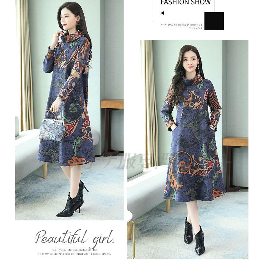 民族風 アジアンテイスト ワンピース ゆったり ロング 長袖 上品 落ち着いた雰囲気 チャイナ服 秋冬 中国風 普段着 Zl177 Chaiはポイント最大3倍 Zl177 チャイナ服専門店chai 通販 Yahoo ショッピング