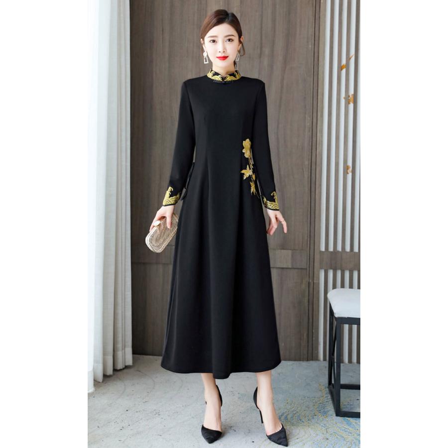 チャイナドレス ワンピース Chaiは ポイント最大3倍 シンプル 雅 長袖 ロング丈 チャイナ服 普段着 舞台 衣装 民族 中国風 Zl197 Zl197 チャイナ服専門店chai 通販 Yahoo ショッピング