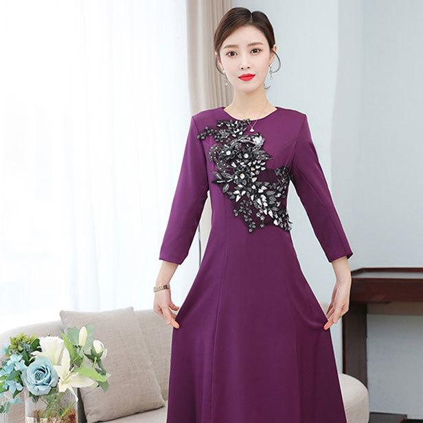 即発送可能 チャイナドレス ワンピース 雅 九分袖 ロング丈 チャイナ服 普段着 舞台 衣装 民族 中国風 Zl198 クリアランスセール Www Iacymperu Org