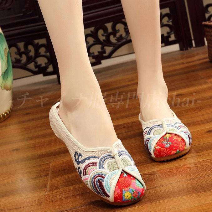チャイナ服 靴 サンダル つっかけ シューズ 刺繍 パンプス ミュール 小物 花柄 舞踏 中国風 民族衣装 Zm17 Chaiはポイント最大3倍 Zm17 チャイナ服専門店chai 通販 Yahoo ショッピング
