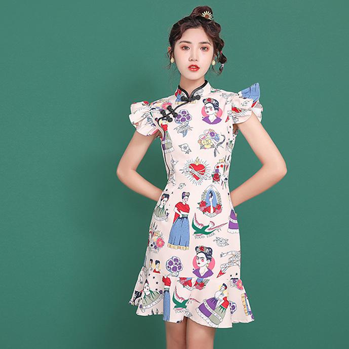 チャイナドレス ワンピース Chaiは ポイント最大3倍 モダン ひざ丈 半袖 シンプル チャイナ服 普段着 衣装 民族 中国風 Zs137 Zs137 チャイナ服専門店chai 通販 Yahoo ショッピング