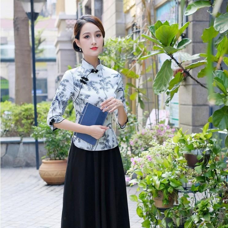 チャイナ服 トップス ☆chaiは最大ポイント3倍☆ 七分袖 チャイナ