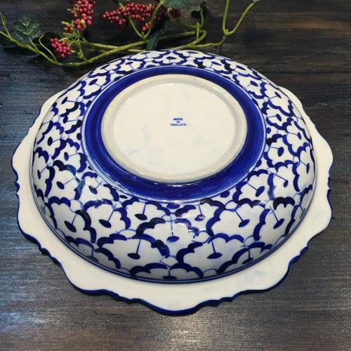 青と白の装飾陶器皿 青葉紋 7号皿 | 白山陶器直営オンラインストア