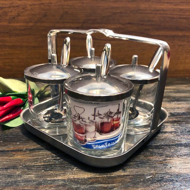 クアングプゥング(調味料入れ）ガラス製 E : タイ雑貨のチャイディー