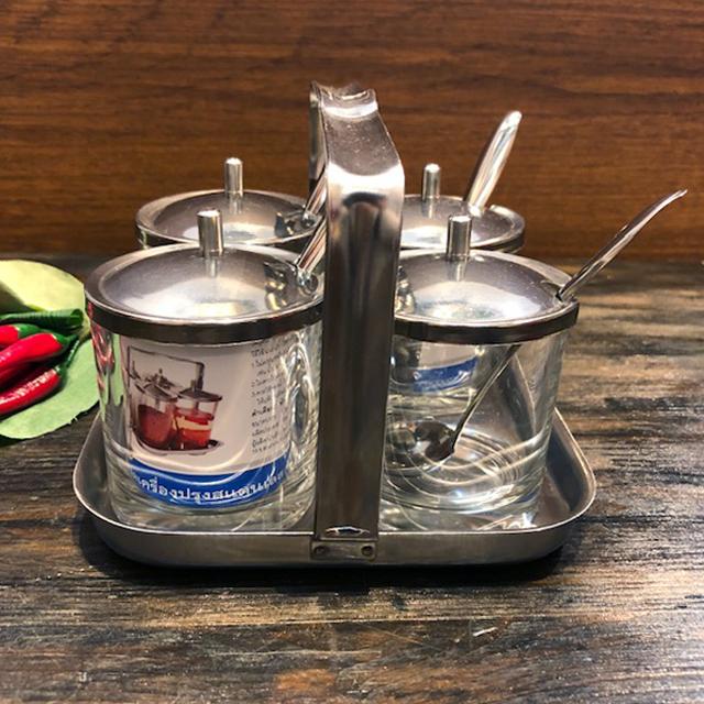 アンティーク【ガラスの調味料入】 クアングプゥング(調味料入れ）ガラス製 E : タイ雑貨のチャイディー