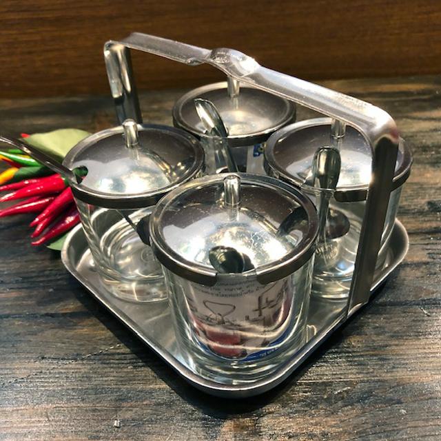 クアングプゥング(調味料入れ）ガラス製 E : タイ雑貨のチャイディー