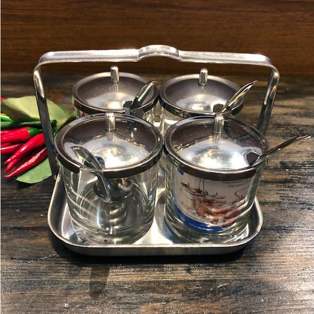 クアングプゥング(調味料入れ）ガラス製 E : タイ雑貨のチャイディー