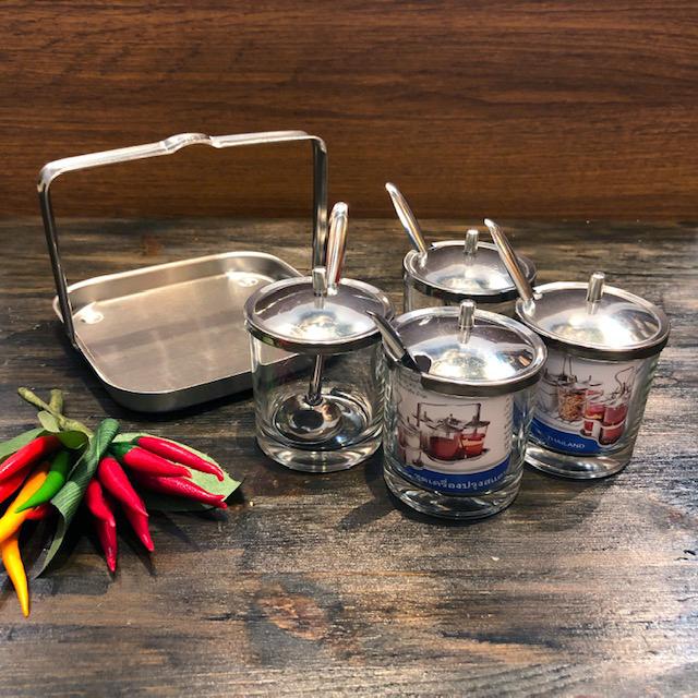 クアングプゥング(調味料入れ）ガラス製 E : タイ雑貨のチャイディー