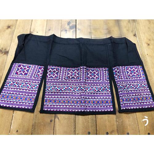 カフェエプロン　モン族刺（パープル系）　タイ雑貨　タイ料理　エプロン　モン族　民族衣装 |  | 11