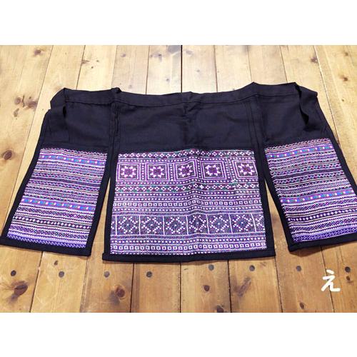 カフェエプロン　モン族刺（パープル系）　タイ雑貨　タイ料理　エプロン　モン族　民族衣装 |  | 13