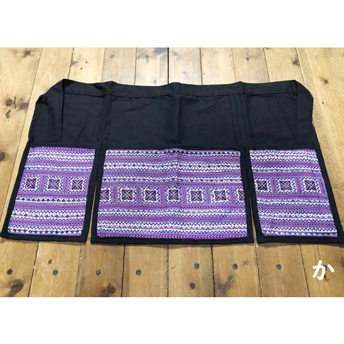 カフェエプロン　モン族刺（パープル系）　タイ雑貨　タイ料理　エプロン　モン族　民族衣装 |  | 17