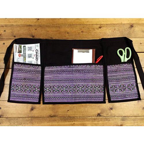 カフェエプロン　モン族刺（パープル系）　タイ雑貨　タイ料理　エプロン　モン族　民族衣装 |  | 01