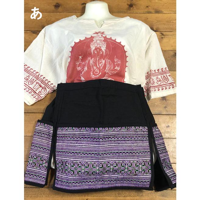 カフェエプロン　モン族刺（パープル系）　タイ雑貨　タイ料理　エプロン　モン族　民族衣装 |  | 06
