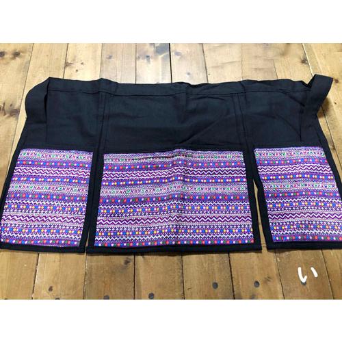 カフェエプロン　モン族刺（パープル系）　タイ雑貨　タイ料理　エプロン　モン族　民族衣装 |  | 09