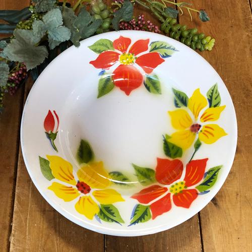 ホーロー平皿：20cm】 【A：平皿20cm】 華やかな花柄 皿 タイ料理