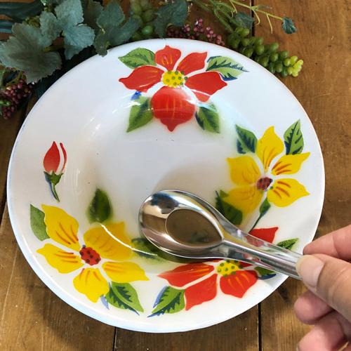 ホーロー平皿：20cm】 【A：平皿20cm】 華やかな花柄 皿 タイ料理