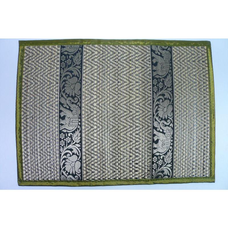 ランチョンマット【緑】象 6枚組 コースター付[1セット]タイ雑貨　タイ料理　テーブルウェア　ランチョンマット　象　井草 |  | 02