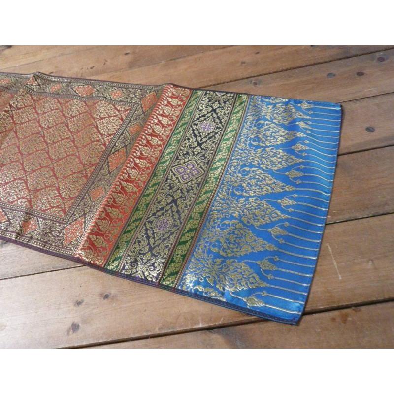 【テーブルランナー】3m（B)オレンジ 　 タイ雑貨　タイ料理　テーブルウェア　テーブルランナー　シルク |  | 03