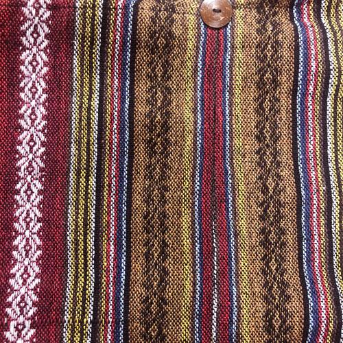 【サドゥーバック 】（E）【　ゲリコットン柄　エンジ】　ショルダーバック、肩かけバック　マザーバック　アジアン　タイ雑貨 |  | 07