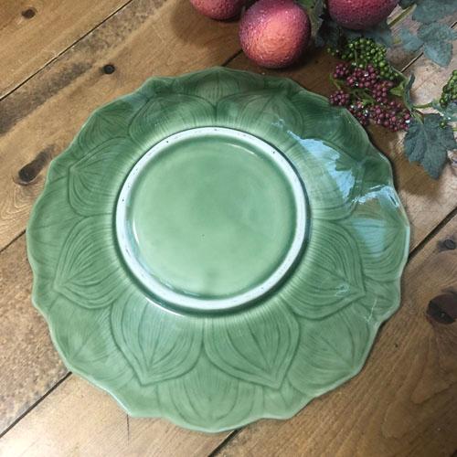 蓮 23cm】蓮の花 セラドン陶器 セラドン食器 陶器 タイ料理 アジアン