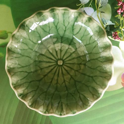 蓮の葉 ボール 16cm】セラドン陶器 セラドン食器 陶器 蓮の葉 タイ料理