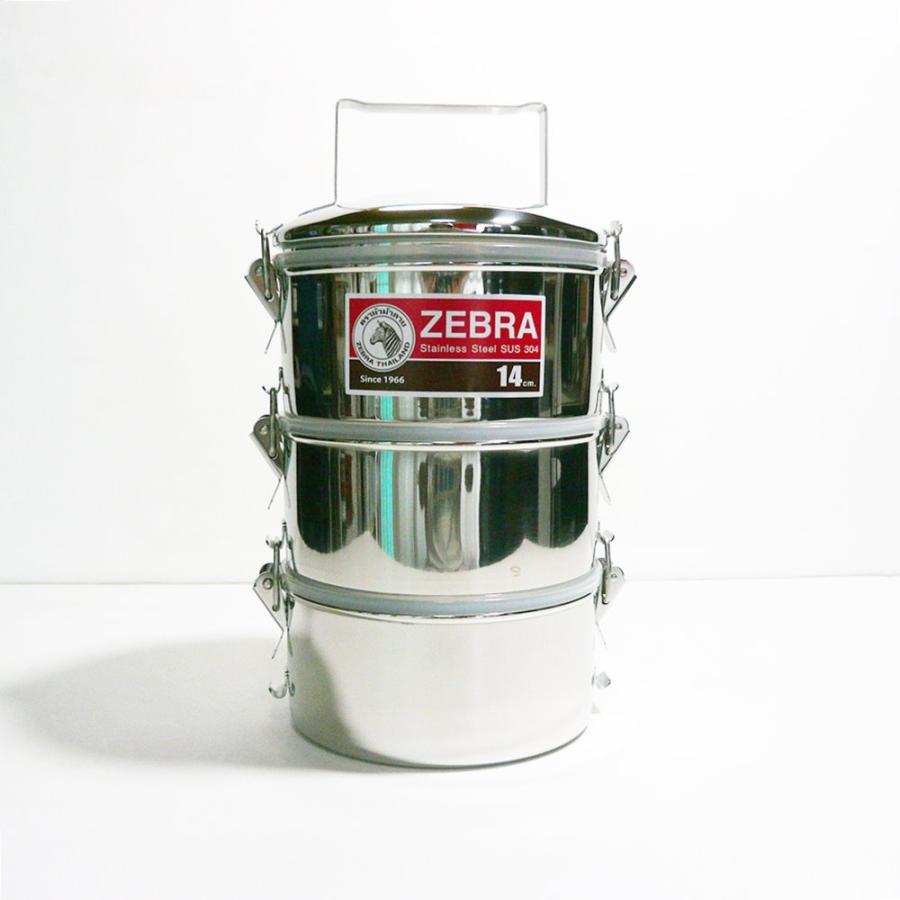 ステンレス・3段式弁当箱 14×3（パッキン蓋付き）】ピントー・タイ式