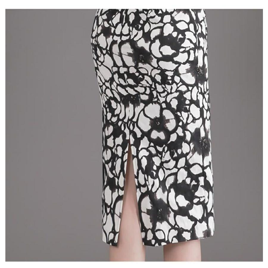 ワンピース レディース ドレス タイトワンピース 花柄 ひざ丈 シース 半袖 パーティードレス キャバドレス 夏 二次会 お呼ばれ 結婚式 | Village H＆T | 07