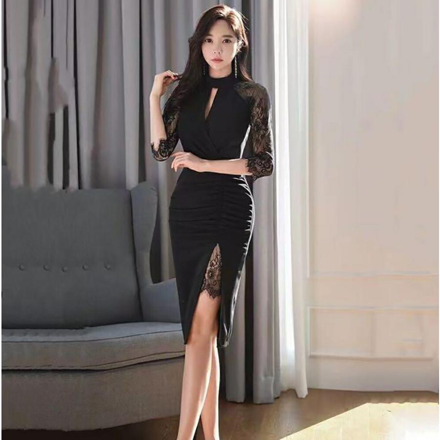 Village H＆T ドレス ワンピース レディース レース スリム