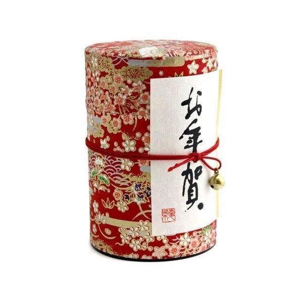 冬ギフト#78 お年賀和染め缶 2缶セット 特上八女茶 特上知覧茶 100g×2 缶｜ 煎茶 茶葉 内祝 贈り物 お茶 緑茶 日本茶｜chairie1947｜02