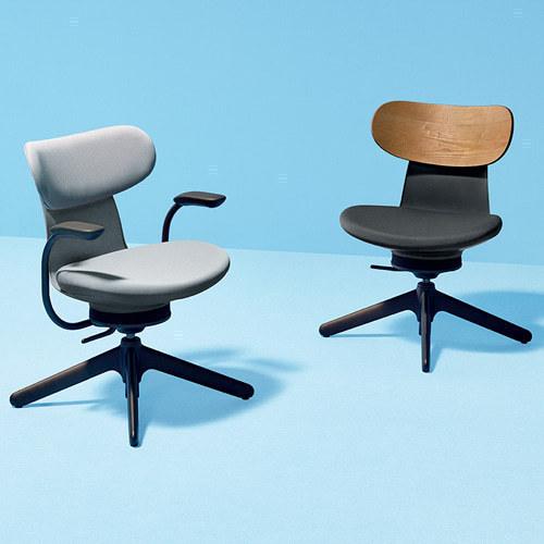 コクヨ ingLIFE イングライフ 4本脚／ミディアムグレージュ KOKUYO（コクヨ） イングライフ ingLIFE 4本脚 肘付き ブラック脚 布