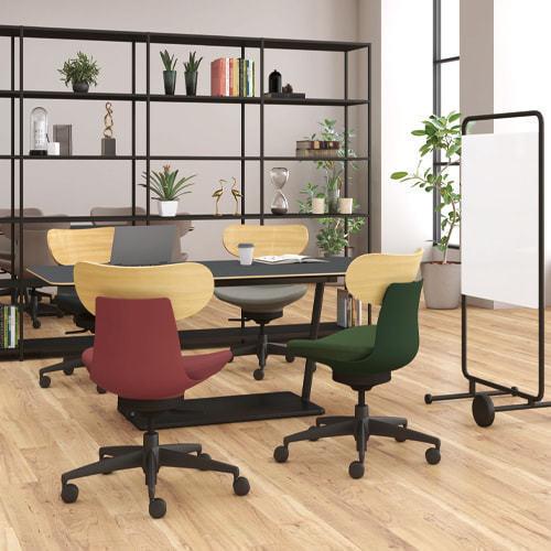 KOKUYO（コクヨ） イングライフ ingLIFE 4本脚 肘付き ブラック脚 布