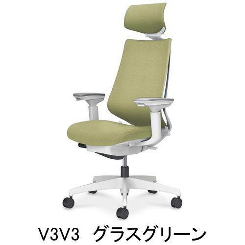 コクヨ デュオラ2（Duora2） クッションタイプ ヘッドレスト付きタイプ 樹脂脚（ホワイト） 本体色ホワイト 可動肘 C08-W330CW-W1_4